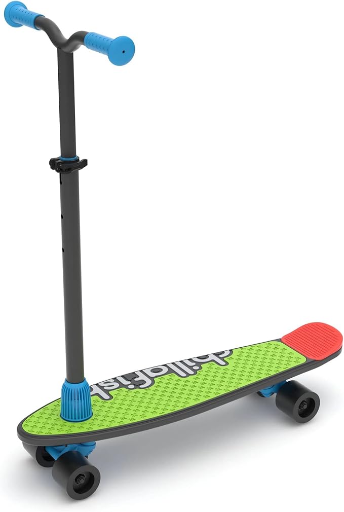 Chillafish Skatieskootie Customizable Training Skateboard and Lean-to-Steer Scooter with Detachable Stability Handlebar, Ages 3+