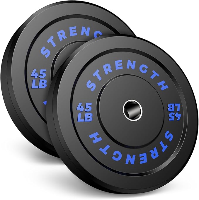 Olympic Rubber Bumper Weight Set - 2 Inch Barbell Plates for Home Gym Strength Training