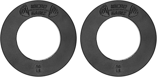 Micro Gainz Calibrated Fractional Weight Plate Set of 2 Plates, Choose Set (.25LB-1.25LB), Designed for Olympic Barbells for Strength Training & Micro Loading Bar Weights, Made in USA