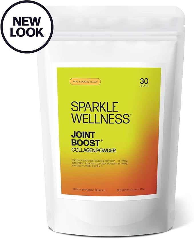 Sparkle Wellness Joint Boost (Acai Lemonade) [30-Serves] | Collagen Powder Supplement with FORTIGEL & TENDOFORTE Collagen Peptides & Calcium Ascorbate Vitamin C | Supports Joint Mobility