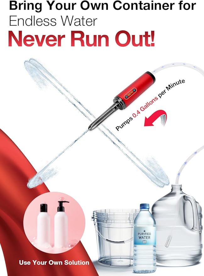 TRAMAN-Enema-Anal-Douche, Enemas-Douches for Men & Women Colon Cleanse, Shower Enema Bulb-Bottles Kit, Electric Rotating Nozzle, Pressure Spray, Two Douching Modes, External Water Supply