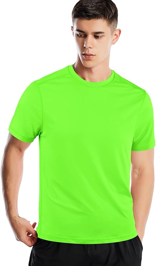 Zengjo Athletic Shirts for Men Short Sleeve Quick Dry Workout Running Gym Sport Exercise Tee Moisture Wicking