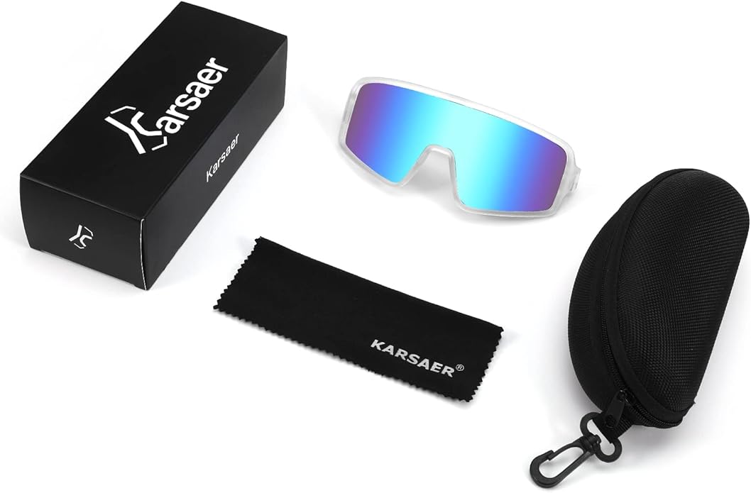 Karsaer Vision Sports Sunglasses Cycling Glasses Baseball Softball Sunglasses Unisex for Adult Youth Kids Boys Girls 8-16