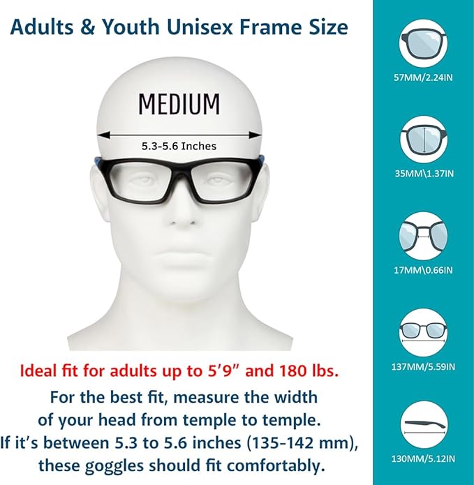 BLUE CUT Sports Protection Goggles, Anti-Fog Lenses Safety Glasses for Basketball, Pickleball and All Outdoor Sports