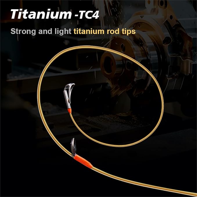 PURELURE Titanium-T Ultralight Fishing Rod Spinning & Casting for Trout Panfish, Carbon Fiber BFS Rod 2Pcs, Titanium Tip & Guides, Cork Handle, 5-6ft Stream Rod XUL Power, Fast/Moderate Fast Action