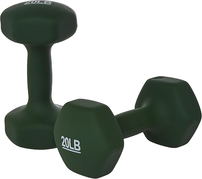 Amazon Basics Neoprene Dumbbell Hand Weights for Exercise and Muscle Toning