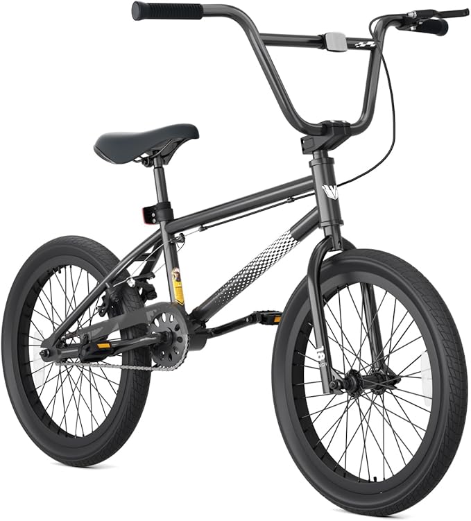 67i Boys BMX Bike 18/20 Inch Ages 8-12 Kids Bicycle with Front Rear U Brake Adjustable Seat Iron Fork 2.09" Wide Tires