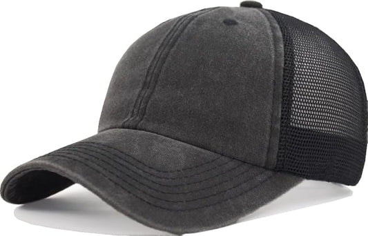 Comfy Vintage Trucker Baseball Hat- M/L/XL/XXL Women Men Unstructured Washed Dad Cap | Snapback | Soft Crown | Soft Mesh
