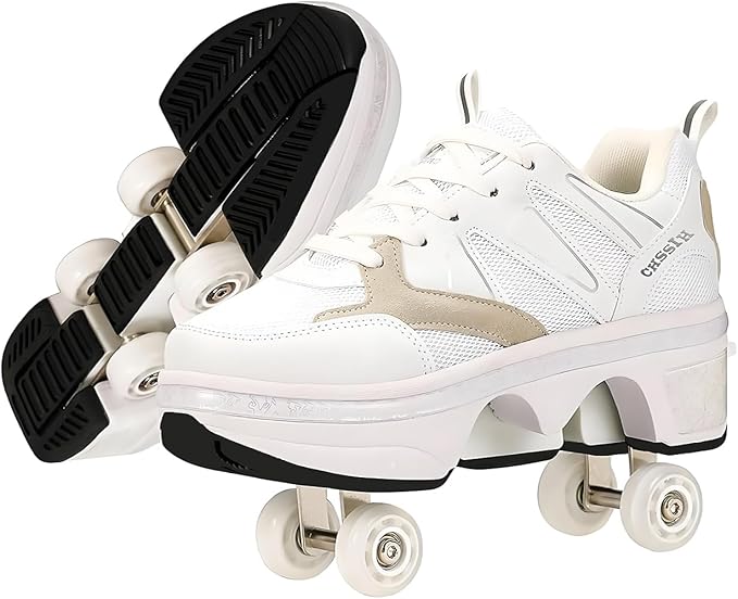 CHSSIH Roller Skate Shoes for Girls, Kids, Women, Men & Adults – Retractable Shoes with Wheels | Pop-Out High Roller Skating Shoes That Turn Into Sneaker Skates