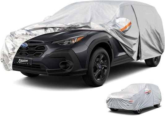 Kayme 6 Layers SUV Car Cover Waterproof All Weather, Outdoor Full SUV Cover Rain Sun UV Protection, Universal Fit for Subaru Crosstrek, Jeep Liberty Compass, Kia Soul Sportage (Up to 181 inch)