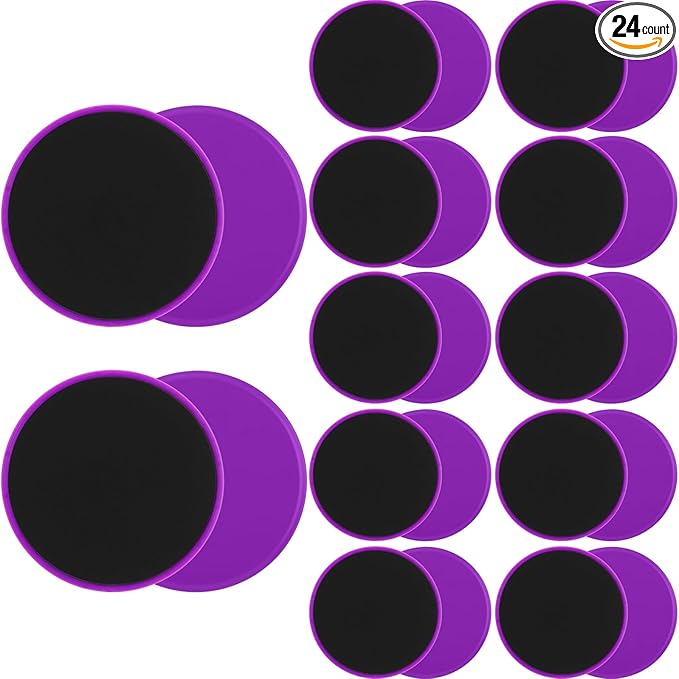 Wettarn 24 Pcs Core Sliders for Working Out Abdominal Exercise Gliding Discs Dual Sided Workout Disc Fitness Sliders Exercise Gear for Gym Floors Training Abdominal Core Strength