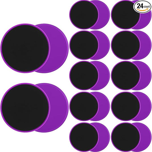 Wettarn 24 Pcs Core Sliders for Working Out Abdominal Exercise Gliding Discs Dual Sided Workout Disc Fitness Sliders Exercise Gear for Gym Floors Training Abdominal Core Strength