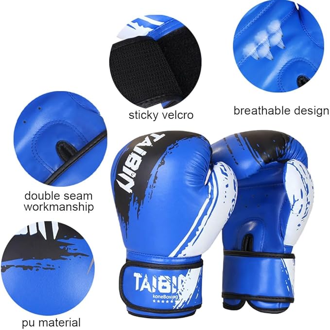 2-in-1 Boxing Gloves and Punching Mitts Set for Kids Youth,6 oz Kids Boxing Gloves and Boxing Pads,Boxing Training Equipment for Punching Bag,Kickboxing,Gift for Boys and Girls