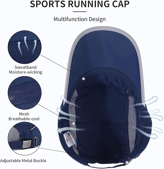 Running Hat Mesh Sports Cap Lightweight Quick Drying Runner Cap for Men Women