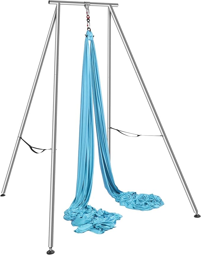 VEVOR Aerial Yoga Frame, 9.67 ft Height Swing Stand, Max 551.15 lbs Load Chrome-Plated Steel Pipe Inversion Yoga Rig for Indoor Outdoor Use