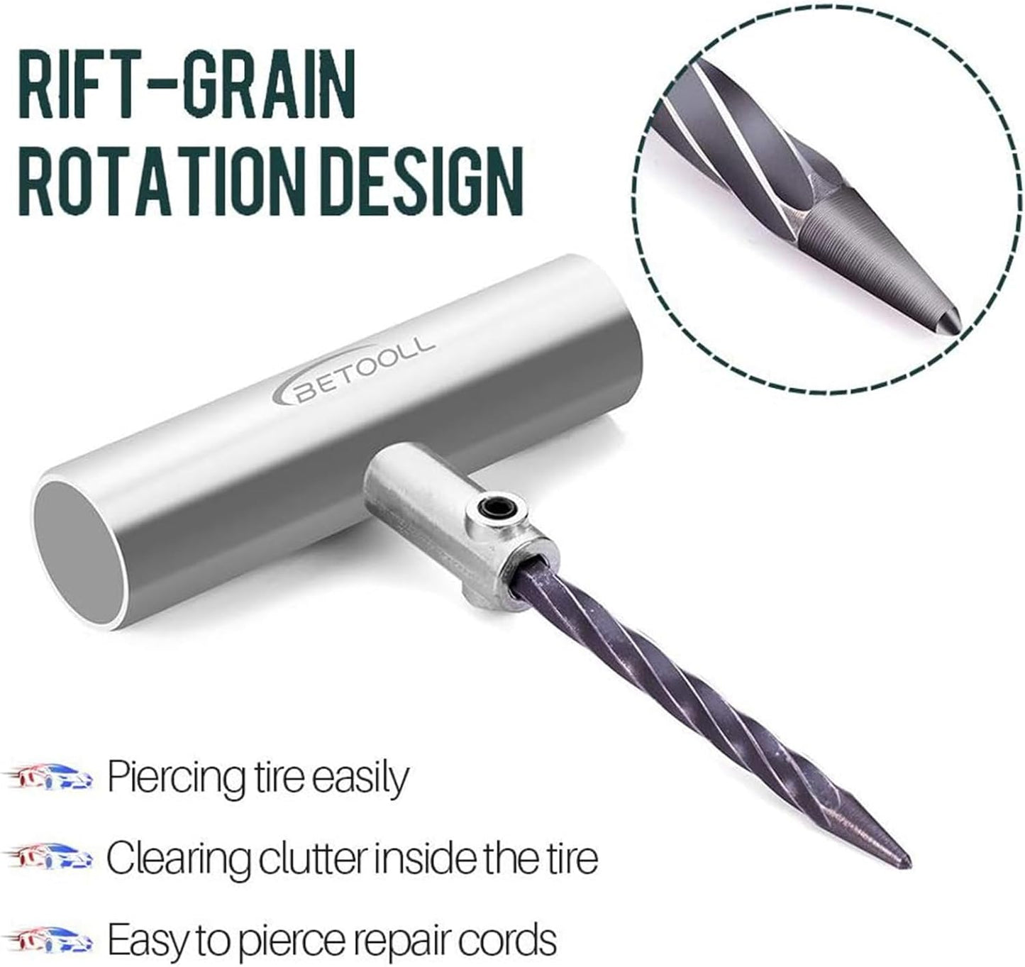 Tire Repair Kit, 24 Pcs Professional Heavy Duty Universal Emergency Flat Tire Repair Kit to Fix Punctures, for car Motorcycle, Truck, Golf Cart, ATV, Tractor, ARB, RV, SUV, Trailer etc.(Black)