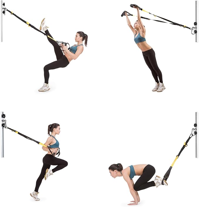 Resistance Band Wall Anchor,Gym Resistance Bands,djustable Workout Wall Anchor System,for Resistance Band Exercises,with 2 Rail and 2 Rail Car,Easy Installation(double set,No Resistance Bands)