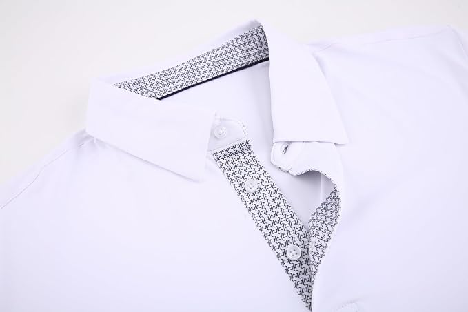 Alex Vando Mens Golf Shirt Moisture Wicking Quick-Dry Solid Short Sleeve Polo Shirts for Men