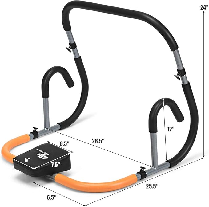 Goplus Ab Fitness Crunch, Portable Ab Roller for Core Strength, Sit Up, Abdominal Machine, Exercise Crunch Trainer Workout Exerciser for Home, Office, Gym