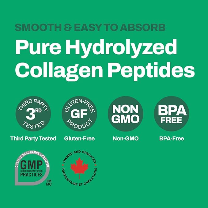 Collagen Peptides Powder – 10g Hydrolyzed Collagen per Serving – Unflavored, Grass-Fed, Keto Friendly – Skin, Hair, Nails & Joint Support – 500g
