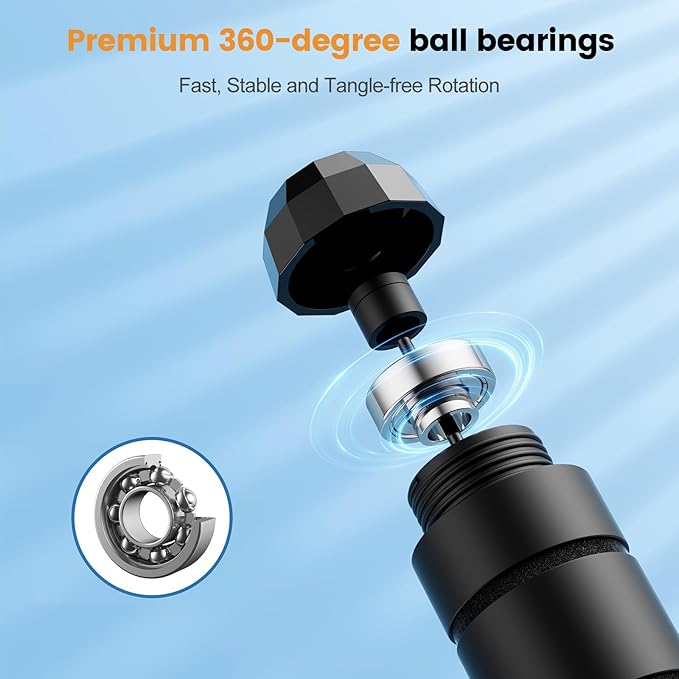 Jump Rope,Tangle-Free Rapid Speed Jump Rope with Ball Bearings for Men,Women and Kids,Adjustable Steel Skipping Rope with Ergonomic Foam Handles,A Ideal Equipment and Accessories for Workout,Fitness,Exercise,Home Gym,Slim Body