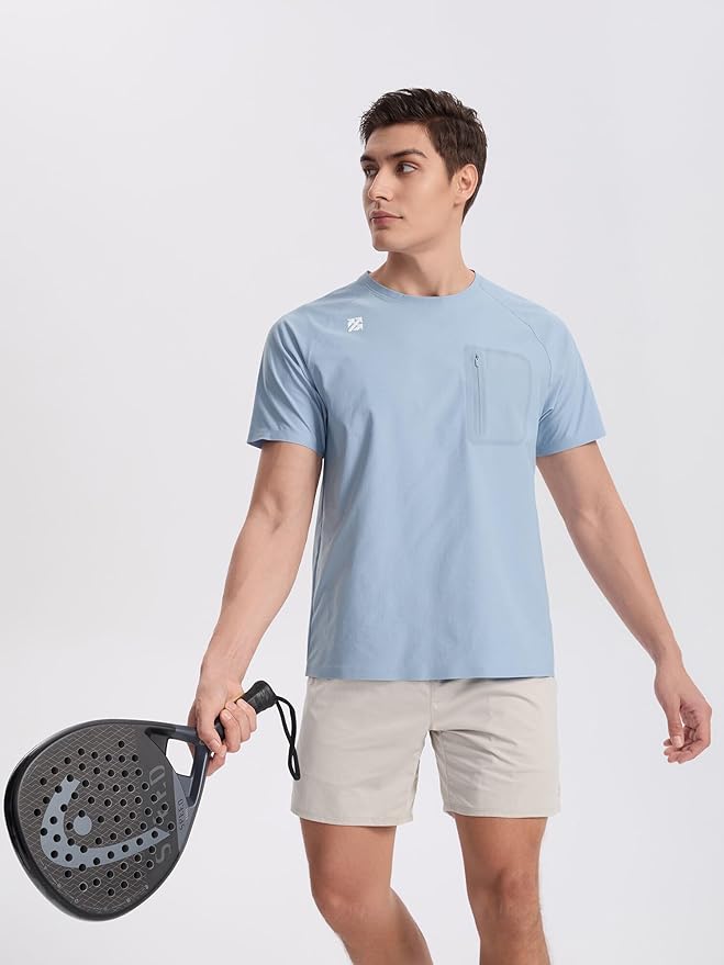 Moisture Wicking Quick Dry Soft Pickleball Workout Hiking Camping Running Shirts for Men Outdoor Sports