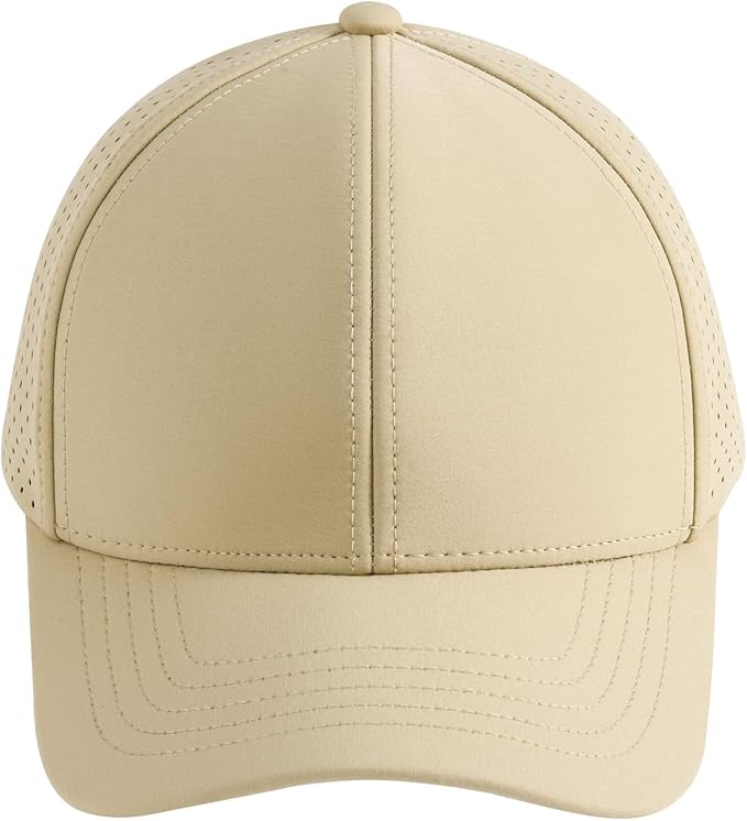 VOBOOM Men Quick Dry Baseball Cap Laser Cut Mesh Ball Curved Brim Snapback Hat