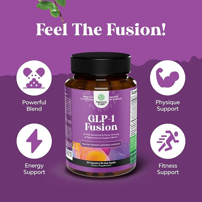 GLP-1 Berberine Supplement - One a Day Healthy Gut Berberine Complex with Panax Ginseng Turmeric Curcumin & Cayenne Pepper for Metabolic Balance - Gluten Free Vegan and Non-GMO (2 Month Supply)