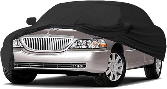 Soft Stretch Classic Car Cover Custom-fit for Lincoln Town Car 2001–2011 with Extended Wheelbases Full-Size Sedans Accessories for Indoor Underground Garage Car Show & Storage Dust Protection 221.in