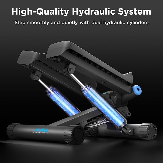 JLL Smart Twist Stepper Machine with Resistance Bands, Space-Saving Portable Mini Stair Stepper for Home, Full Body, Golden Exercise Angle, Dual Hydraulic Quiet Resistance, Adjustable Height,Bluetooth