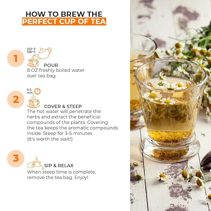 Angel Brand Chamomile Tea Bags, Chamomile Flower Tea for Relaxation & 20 bags