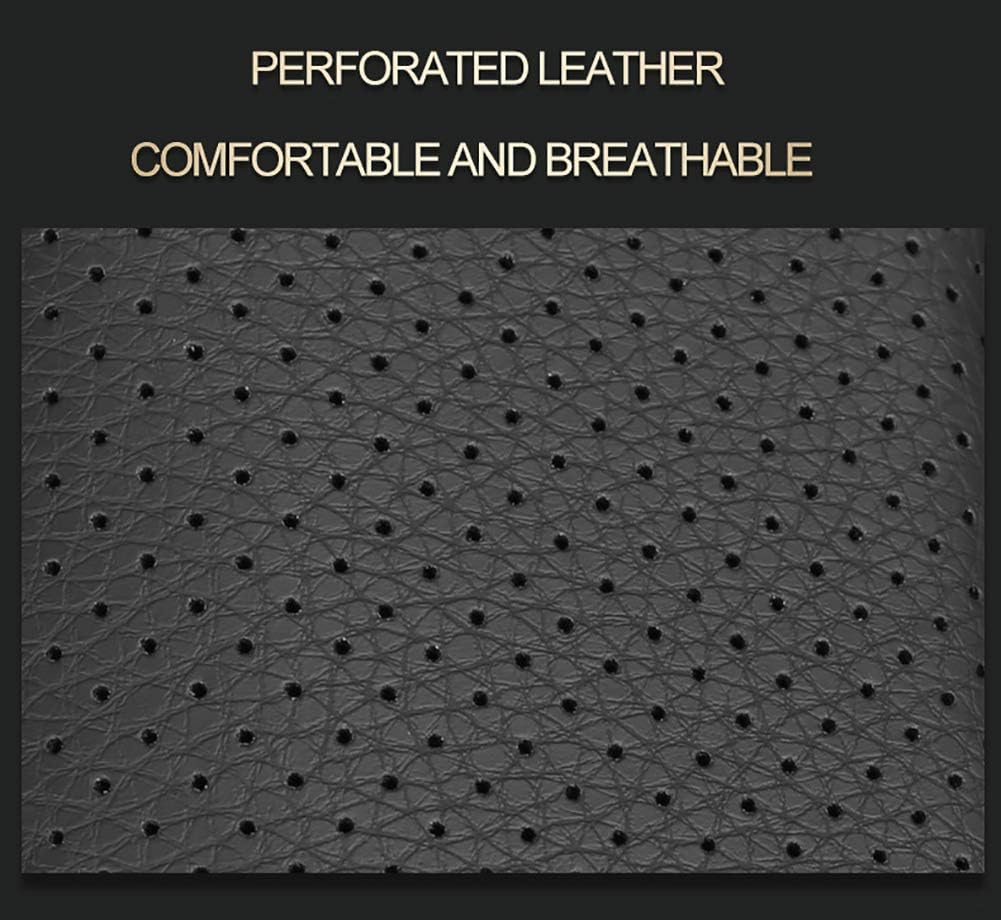 EKR Custom Fit Tacoma Front Car Seat Covers for Select Toyota Tacoma 2016 2017 2018 2019 2020 2021 2022 2023 Double Cab/Access Cab - Front Row Only, Leather (Black with Blue Trim)