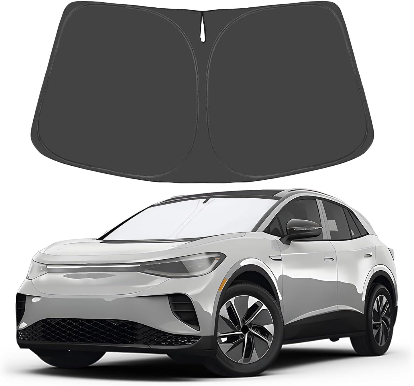 Proadsy for Volkswagen VW ID.4 2021-2025 Windshield Sun Shade 4-Layer Foldable Front Sunshade Protector Sun Visor Blocks UV Rays Keep Car Cooler