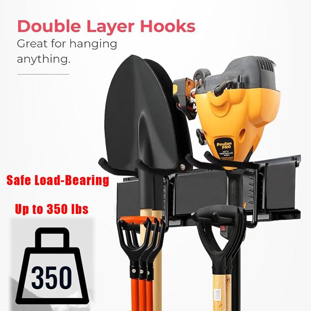 Garage Wall Organizers,Tool Hangers for Garage,Garden Tool Rack Wall Mount,Yard Tool Organizer for Garage,Garage Wall Mount(3 Boards 6 Double Layer Heavy Hooks)