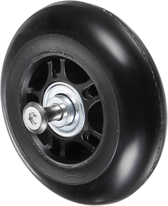 uxcell Replacement Luggage Wheels 60x24mm Suitcase Wheel Repair Kits Include 2 PU Bearing Wheels & Washers, Wrenches & Axle Screw for Trolley Bag, Inline Skate and Caster Board