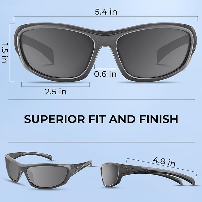 KastKing Hiwassee Polarized Sport Sunglasses for Men and Women, Wrap Sunglasses for Fishing Cycling and Running,UV Protection