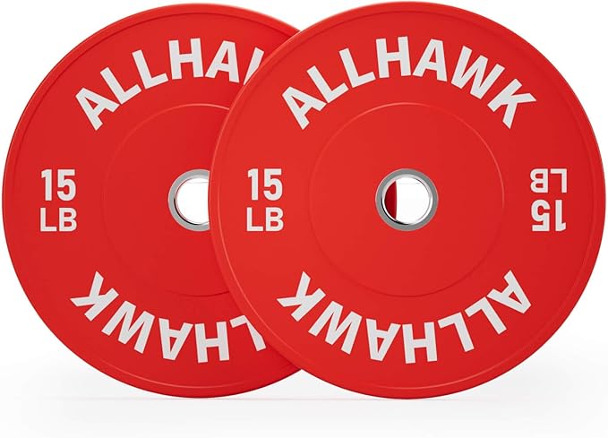 Colored Olympic Weight Plates, 2-inch Rubber Bumper Plate Set for Home Gym Barbell Weight Lifting and Strength Training