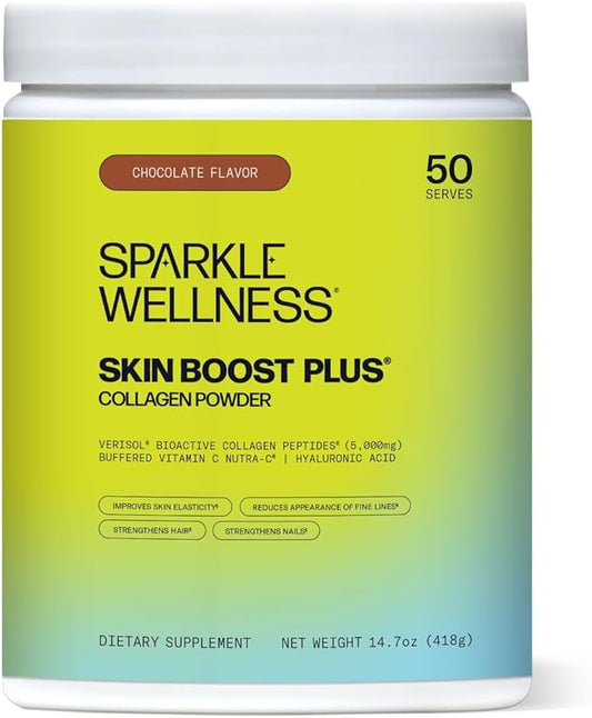 Skin Boost Plus (Chocolate) [50-Serves] | Collagen Powder Supplement with Verisol Bioactive Hydrolyzed Collagen Peptides, Vitamin C & Hyaluronic Acid to Improve Skin Elasticity