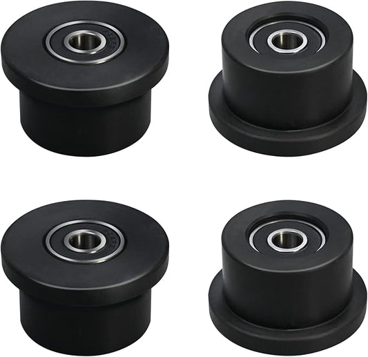 Qty.4 Machined Wheels/Rollers Compatible Total Gym Replacement, Fits Models 1000,1100,1400,1500,1600,1700,1800,1900,Achiever,Force,Gold,Max,Platinum,Platinum Plus,Pro,Supra,Supreme,Ultima,Ultra,XLI
