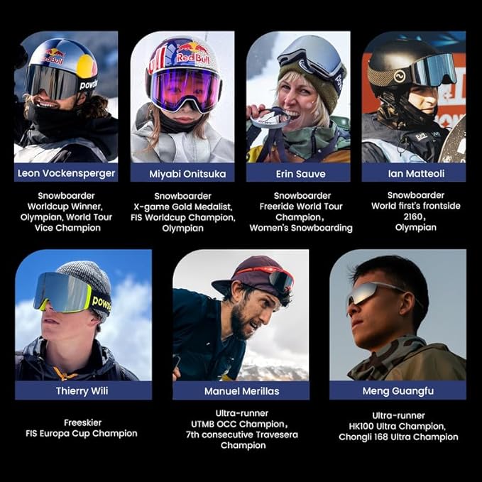 Ski Goggles Snow OTG Snowboard Goggles Magnetic Interchangeable Lens Frameless UV Protection Anti-fog mobile Skating