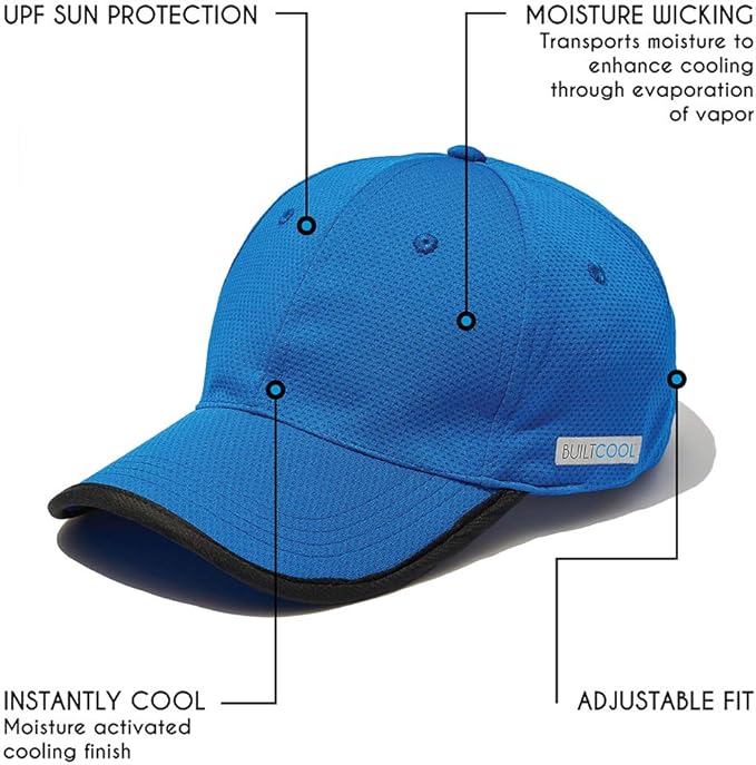BUILTCOOL Adult Cooling Baseball Hat ??Men & Women Moisture Wicking, Mesh Back, Lightweight, Performance Ball Cap