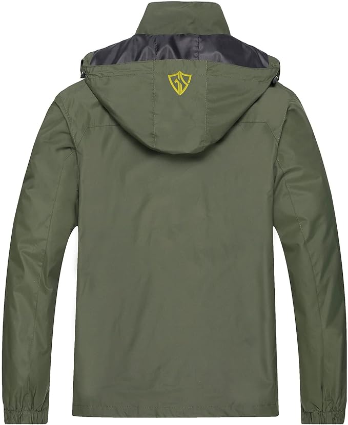 GIISAM Mens Windproof Jacket Waterproof Lightweight Mountain Sport Jacket for Men Hooded Windbreaker Raincoat
