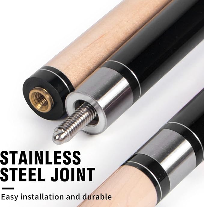 AKLOT Pool Cues,Set of 4 Pool 58" Cue Sticks Canadian Maple Wood Cue Stick for Professional Billiard Players 18 19 20 21 oz