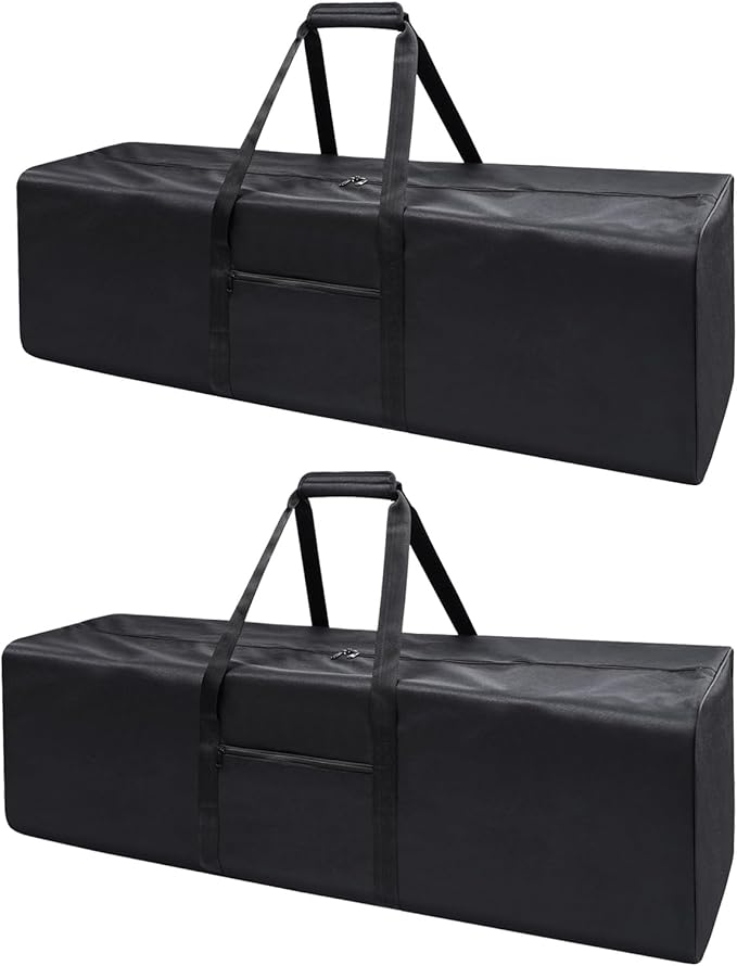 46 Inch Travel Duffle Bag Extra Large Sport Equipment Duffel Bags with 2-way Lockable Zippers(Black 46inch 2Pack)