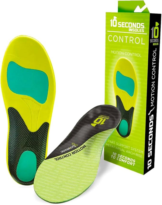 10 Seconds 3210 Motion Control Insoles, M 9, W 11