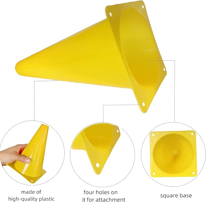 24 Pcs 7 Inch Plastic Traffic Cones, Basketball Football Drills, Skating, Sport Training Agility Markers, Indoor Outdoor Games, Multicolor