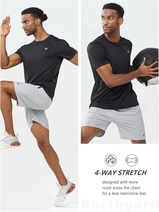 NORTHYARD Mens Athletic Shirts Short Sleeve Gym Workout Running Training Sports Performance T Shirt Basic Tee for Men