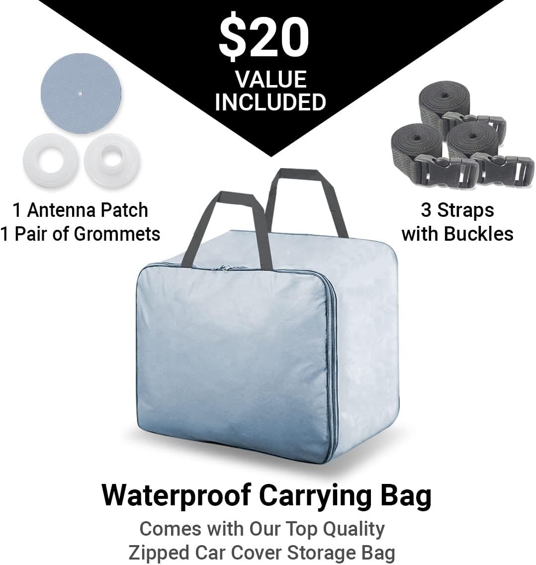 iCarCover Premium Car Cover for 1997-2005 Buick Park Avenue Heavy Duty Waterproof All-Weather Automobiles Custom Fit Indoor Outdoor UV Snow Protection Covers with Straps and Bag