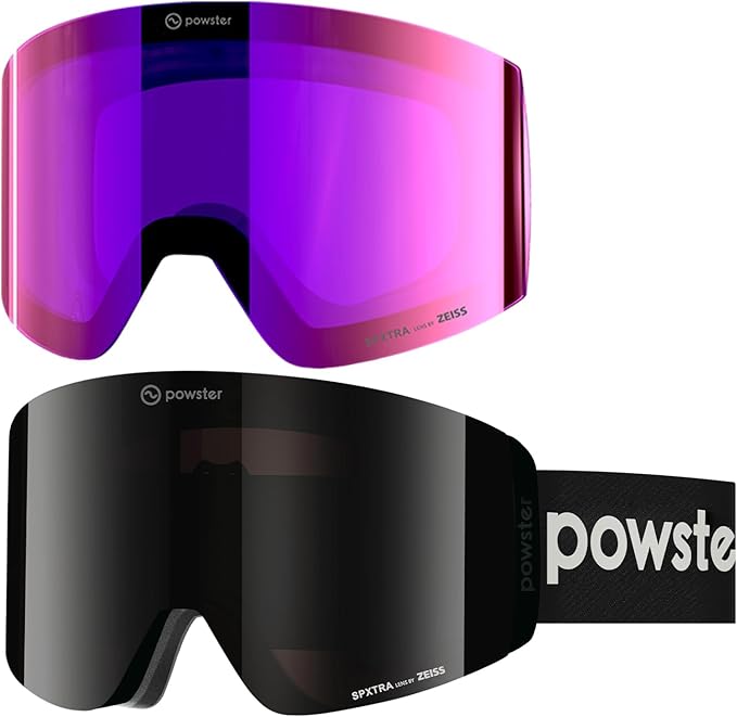 Ski Goggles Snow OTG Snowboard Goggles Magnetic Interchangeable Lens Frameless UV Protection Anti-fog mobile Skating