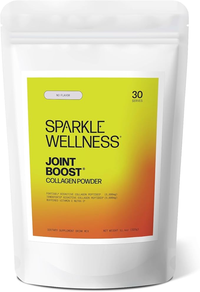 Sparkle Wellness Joint Boost (No Flavor) [30-Serves] | Collagen Powder Supplement with FORTIGEL & TENDOFORTE Collagen Peptides & Calcium Ascorbate Vitamin C | Supports Joint Mobility
